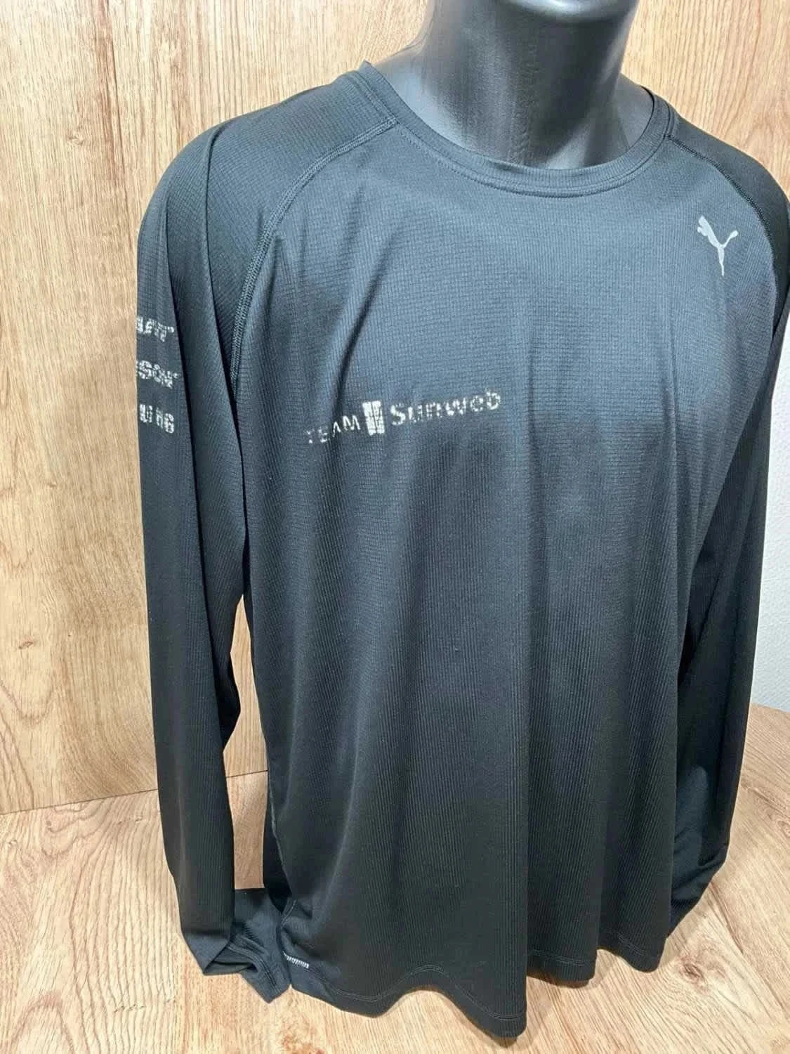 T-shirt team sunweb Puma homme  L 100% polyester noir et blanc – photo 3